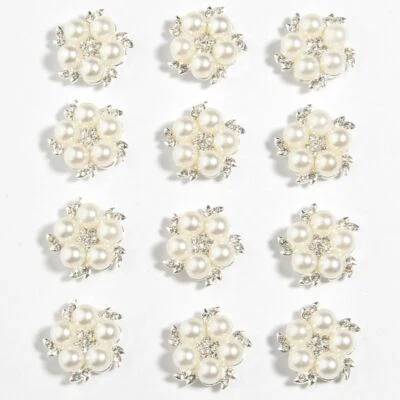 20Pcs 20mm 0.78" Flower Shank Rhinestone Buttons For Wedding Decoration Apparel - Image 1 of 4