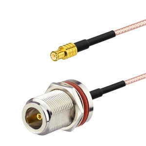 MCX Male to N Type Female Sealed Bulkhead Mount RG316 Pigtail Cable 10cm 4 inch - Zdjęcie 1 z 3
