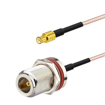 10-Pack MCX Male to N Type Female Sealed Bulkhead Mount RG316 Pigtail Cable 10cm - Image 1 of 4