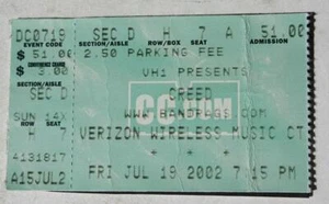 Creed 2002 Concert Ticket Stub Verizon Wireless Music Center VH1 Noblesville IN - Picture 1 of 1