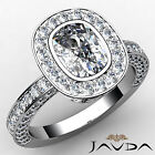 Circa Halo Filigree Pave Womens Cushion Diamond Engagement Ring Egl E Vs1 254Ct