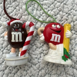 Adornos navideños vintage M&M Candy Tube Topper - Juego de 2 - Imagen 1 de 4