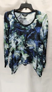 Vera Wang Damenoberteil Größe XL asymmetrischer Saum Blumenmuster - Bild 1 von 4