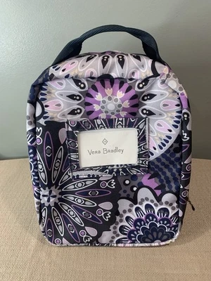 Vera Bradley Reactive Lay Flat Lunch Bag Tranquil Medallion Purple 10x7. - Image 1 of 4