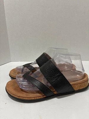 Vionic Mujer Marvina Sandalia Slide con Correas de Cuero Negro Suela de Corcho Talla 8.5 Foto 1 de 4