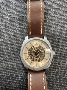 Fossil Men's Automatic Brown Leather Band Analog W-Resistant Dress Watch ME-3115 - Picture 1 of 8