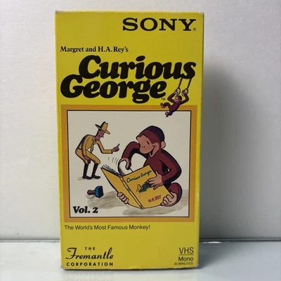 Curious George Vol. 2 VHS Sony Fremantle 1992 Classic Kids Cartoon Yellow Box - Image 1 of 4