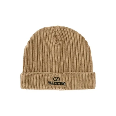 Gorro acanalado bordado con logotipo Valentino 22FW camel 1Y2HB01D FDK 954 40792773 Foto 1 de 3