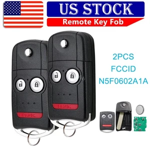 2 Remote Car Key Fob 2007 2008 2009 2010 2011 2012 2013 Acura MDX RDX N5F0602A1A - Picture 1 of 8