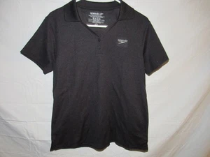 Speedo Womens Black Short Sleeve Polo Shirt Size M NWT - Picture 1 of 4