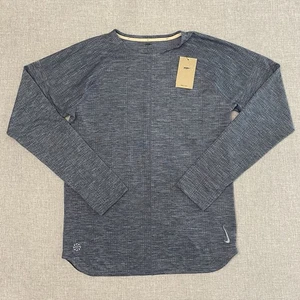 Nike Yoga Manga Larga Azul Dri Fit Pulgares Para Hombres Mediano Cuello Redondo Nuevo - Imagen 1 de 10