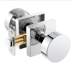 New Open Box Cool News Modern Grace Series Privacy Locking Doorknob Chrome - Picture 1 of 5