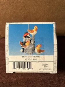 Ornamento natalizio 2000 Fitz & Floyd Charming Tails - Tre galline francesi #86/3 - Foto 1 di 11