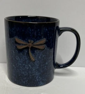 Taza de té de café azul cobalto moteado libélula 8 OZ cerámica moteada - Imagen 1 de 14