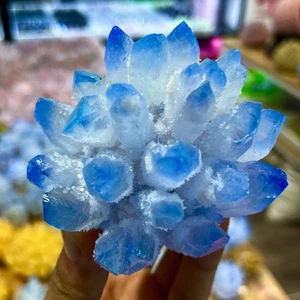 430G Nuevo Encontrar Azul Fantasma Cuarzo Cristal Racimo Muestra Mineral - Imagen 1 de 12