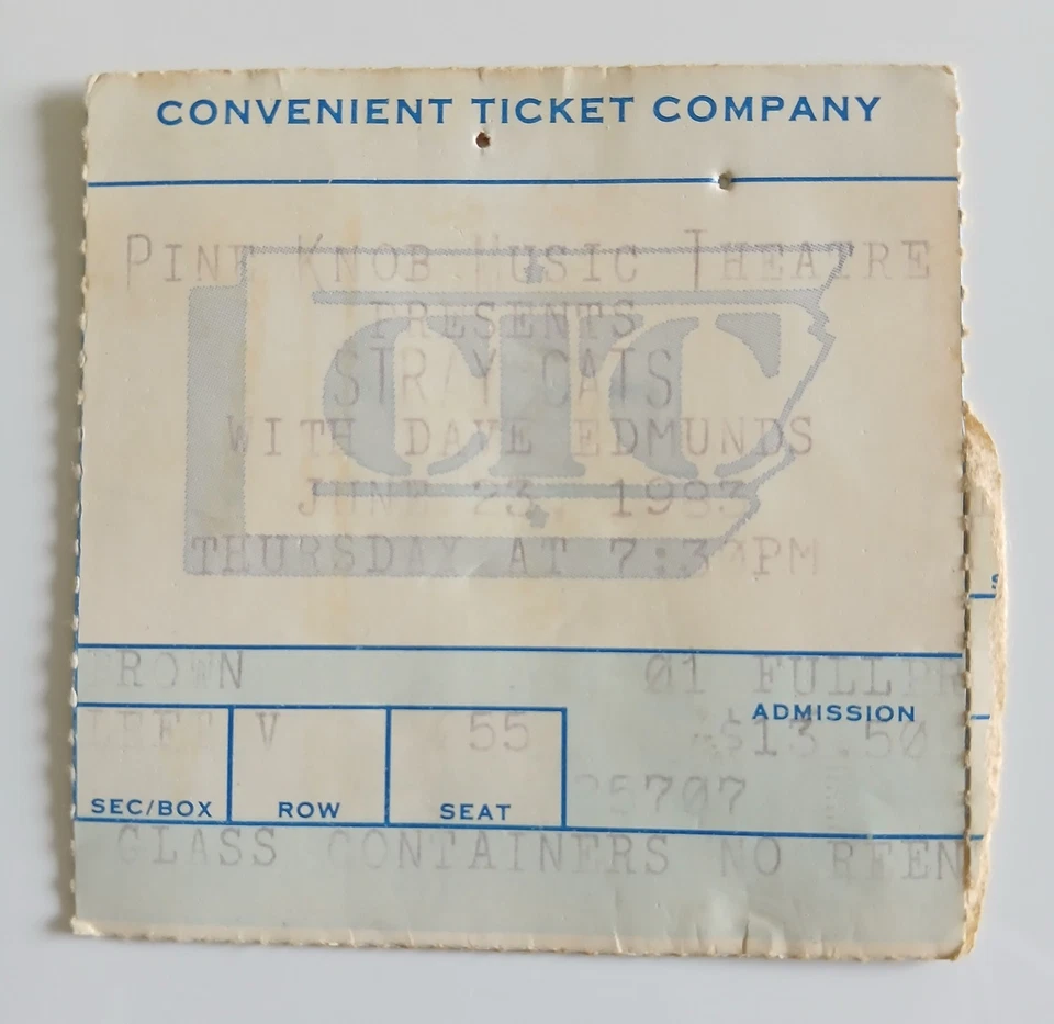 Stray Cats Concert Ticket Stub Pine Knob Michigan 1983 - Image 1 of 2