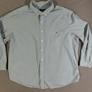 Vineyard Vines Hemd Herren 3XB grün weiß kariert Button Down adrette Freizeit - Bild 1 von 7