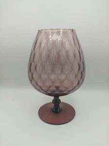 VTG Empoli Italy Amethyst Purple Optic Glass Brandy Snifter MCM 9.5" UV GLOW - Picture 1 of 24