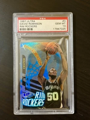 David Robinson 1997-98 Fleer Ultra Rim Rockers Die-Cut #3 PSA 10 POP 5 RARE Holo - Image 1 of 2