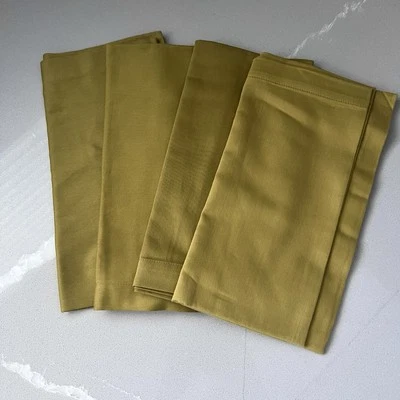 NEW Crate & Barrel Set Of 4 Cotton Lemongrass Yellow-green Napkins 21x21” - Image 1 of 4