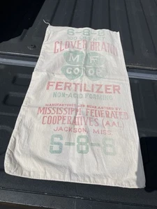 SACCO mangime fertilizzante pubblicitario vintage MARCA TRIFOGLIO - JACKSON, MISSISSIPPI - Foto 1 di 3