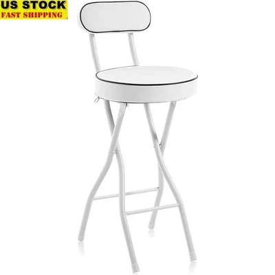 Taburete de Bar Plegable con Respaldo Portátil Asiento Plegable Cocina Comedor Eventos Nuevo Foto 1 de 4