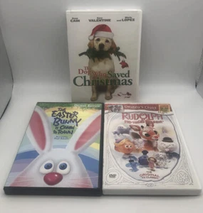 Children’s Holiday Movie lot Rudolph,The Easter Bunny,The Dog Saved Christmas - Picture 1 of 7