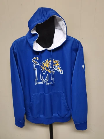 Colosseum Athletics Men's Size XL Blue Memphis Tigers Hooded Sweatshirt Cover