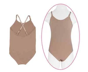 Seamless Nude Flesh Performance Dance Underwear Leotard w/t adj clear straps - Picture 1 of 2