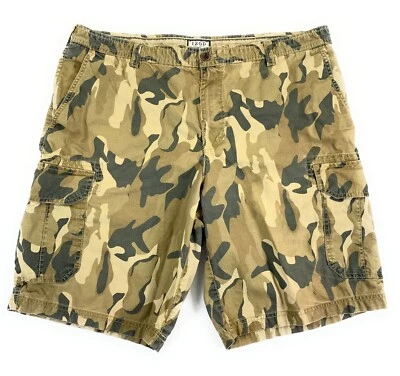 Pantalones Cortos de Carga IZOD Para Hombre Frente Plano 10" Entrepierna 100% Algodón Marrón Camuflaje 40 Foto 1 de 4