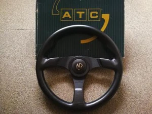 JDM ATC AD SPORT Steering Wheel Black Leather 350mm F/S From Japan - Bild 1 von 10