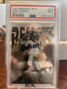1997 Bowman Best #BC8 Troy Aikman Best Cut PSA 9 - Foto 1 di 3