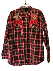Red Ape Men’s Large Button Down Long Sleeve Shirt- Original Design - Picture 1 of 14