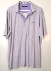Camisa Polo Greg Norman Para Hombres XL Estampado Púrpura Jugar Seco Manga Corta Golf - Imagen 1 de 3