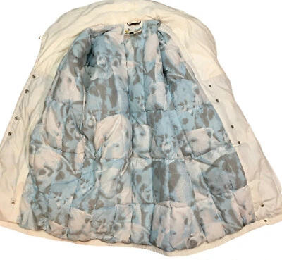 Vtg Duvet Down Wear By Utex White Coat Jacket Quilted Sz 9/10 Polar Bear Lined - Image 1 of 4