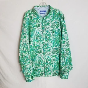 Nautica Blue Sail Mens Tropical Print Button Front Long Sleeve Shirt Size 3XL  - Picture 1 of 5