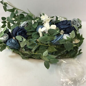 Ling's Moment Dusty Blue 2 Piece Wedding Artificial Floral Swag Centerpiece