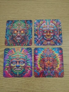 Trippy Azteken Schamane Sticker Pack 4 Stück Kostenloser Versand - Bild 1 von 3