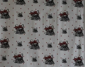 Jersey Baumwolljersey Hund französische Bulldogge weiß Design FVJ Stoff (J423) - Bild 1 von 1