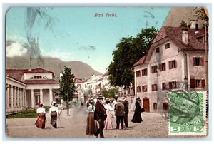 Postal antigua publicada 1909 escena carretera multitud Bad Ischl Alta Austria Austria Austria - Imagen 1 de 2
