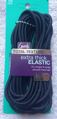 15 Goody Total Texture Black Extra Thick No Metal Ouchless Ponytailer Hair Bands - Image 1 of 4