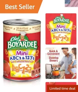 Quick & Delicious Mini ABC's and 123's Pasta in Easy-Open 15oz Cans - 12 Pack - Picture 1 of 10