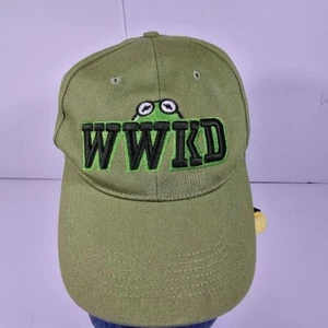 RARE Disney Parks What Would Kermit Do Embroidered Baseball Cap Adjustable Hat - Picture 1 of 3