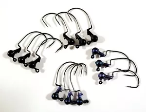 EWG Victory Jig Hook Collar RARE Weedless #1 in 1/16 Jigs Dark Light Weight 12PK - Picture 1 of 2