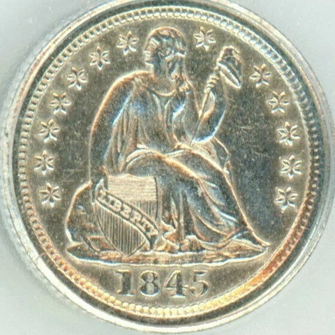 1845-O SEATED LIBERTY DIME ICG AU58 ALMOST UNCIRCULATED DETAIL FULL STRIKE RARE Cover