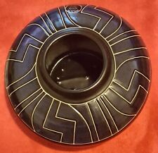 Large Art Deco Harris Pottery Bowl Chicago Blue and Gold Perfect 
