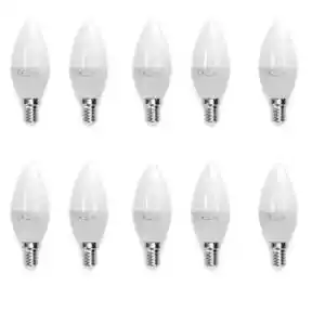 10 LAMPADINE LED FIAMMA E14 DA 6W LAMPADE LUCE FREDDA CALDA NATURALE - Foto 1 di 3