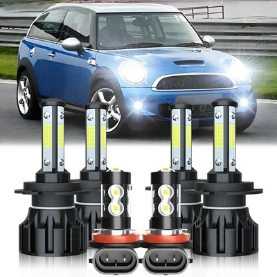 For Mini Cooper 2003-2006 2007 Combo 6x LED Headlight Fog Light Bulbs Kit 6000K - Изображение 1 из 4