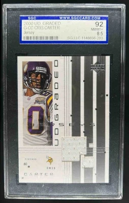 2000 Upper Deck UD Graded Cris Carter Game Used Jersey #G-CC SGC 8.5 Vikings - Image 1 of 2