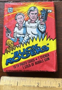 TOPPS BUCK ROGERS, Pack, 10 Tarjetas, 1 PEGATINA, 1 PALO GOMA, sin pegar pero sin abrir - Imagen 1 de 2